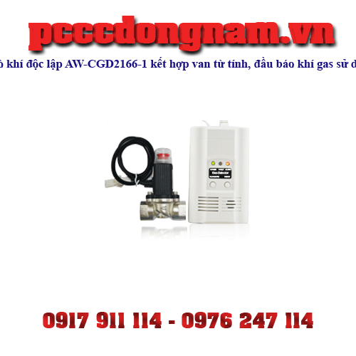 Máy dò khí độc lập AW-CGD2166-1 kết hợp van từ tính, đầu báo khí gas sử dụng Pin