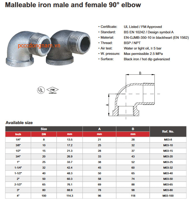 Phụ kiện sắt, co 90 độ