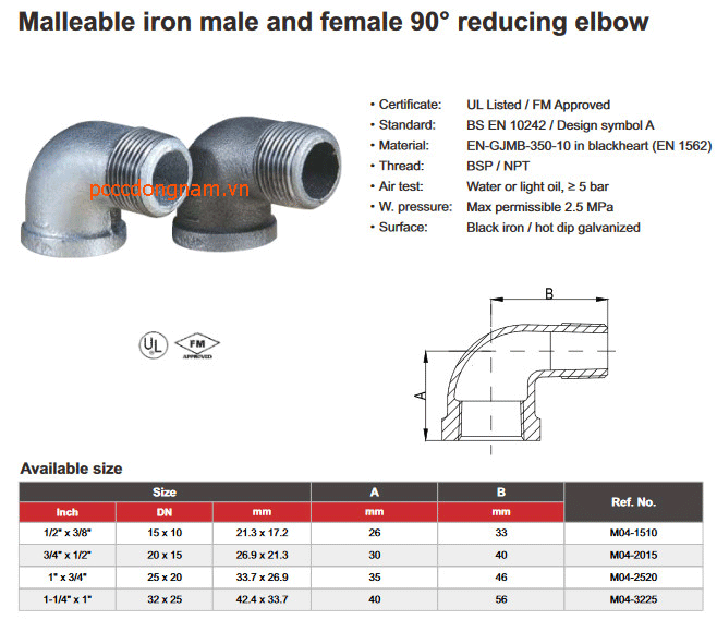 Phụ kiện sắt, co 90 độ