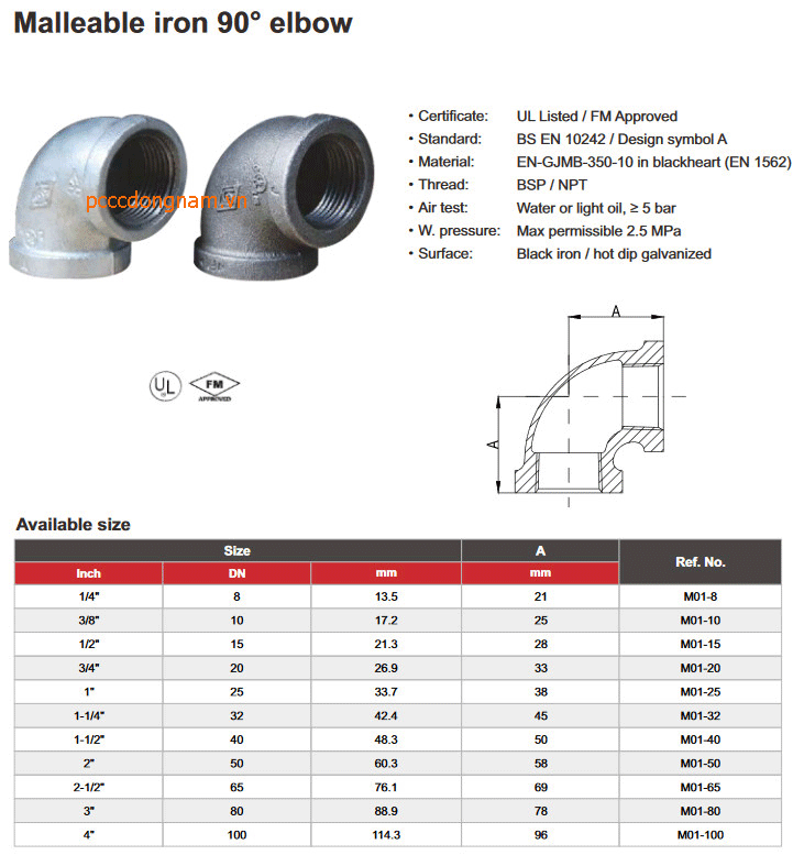 Phụ kiện sắt, co 90 độ