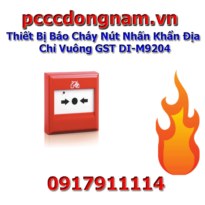 Thiết Bị Báo Cháy Nút Nhấn Khẩn Địa Chỉ Vuông GST DI-M9204