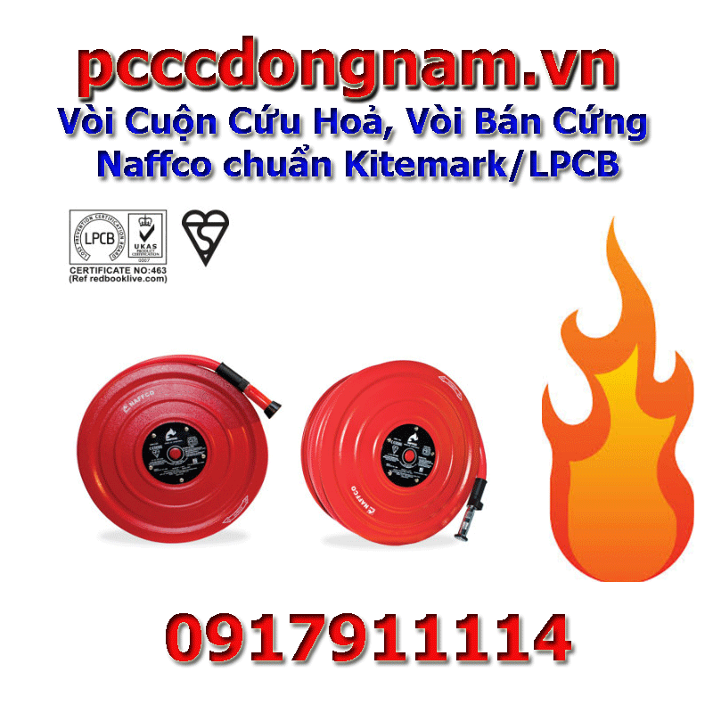 Vòi Cuộn Cứu Hoả, Vòi Bán Cứng Naffco chuẩn Kitemark/LPCB