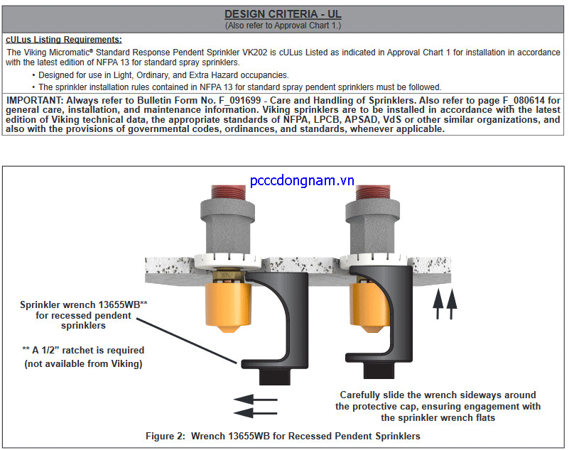 VK202, Đầu phun chữa cháy Viking tiêu chuẩn Micromatic (K8.0)