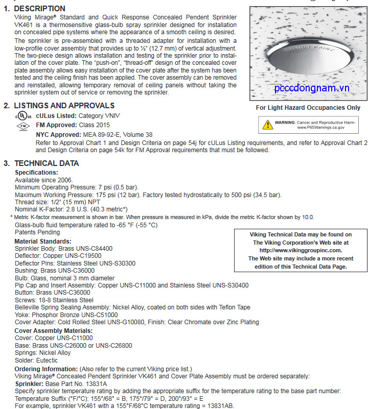 VK461,Đầu phun độc lập phản ứng nhanh che giấu tiêu chuẩn Mirage