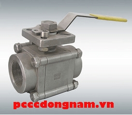 Van bi 3 thân,Inox, lắp ren hiệu Ning Jin APC