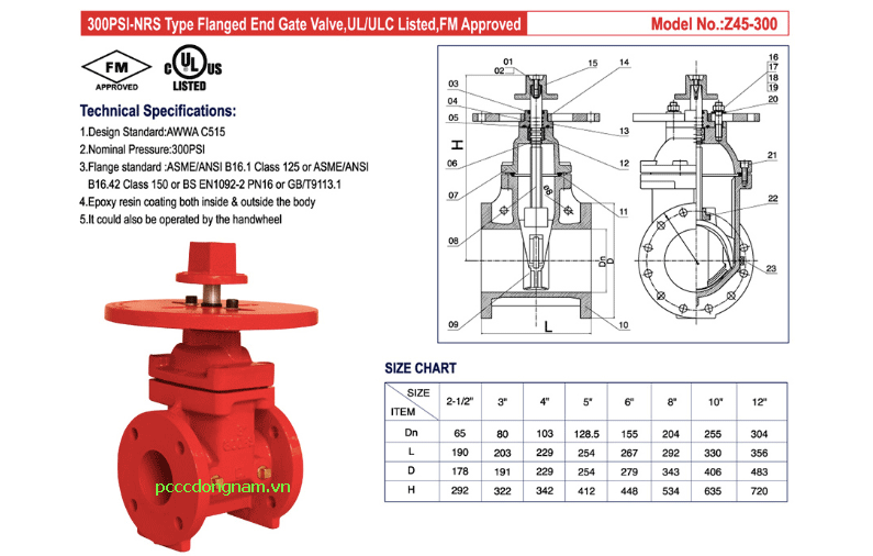 Van cổng ty chìm Z45-300