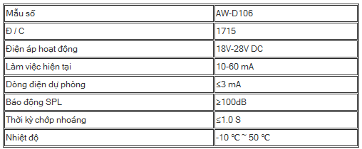 Còi đèn báo cháy kết hợp địa chỉ AW-D106