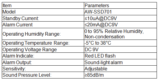 AW-SSD701 Standalone Photoelectric Smoke Detector
