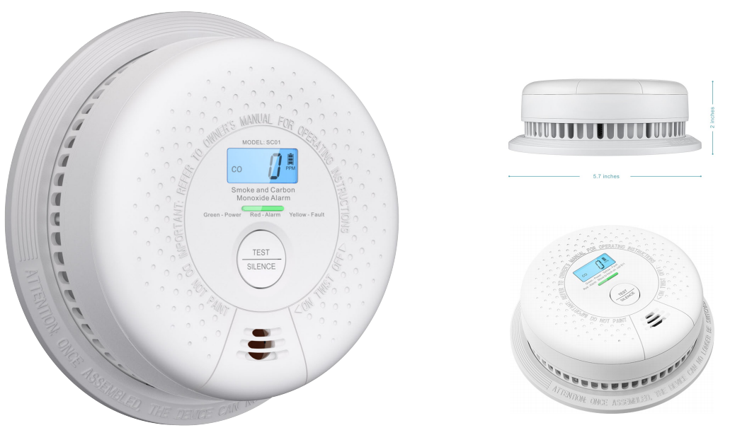 Đầu dò khói và carbon monoxide (CO2) Không dây SC01