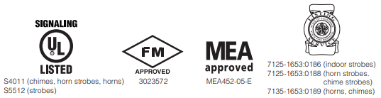 SCW-P,Chuông đèn báo cháy System sensor