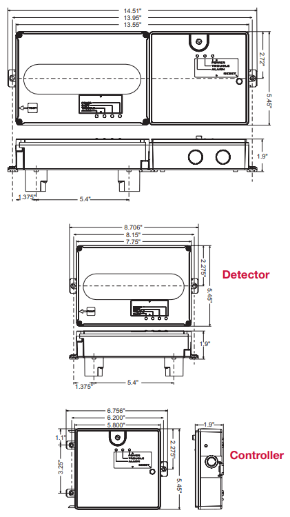 Đầu báo khói ống dẫn 4 dây kidde SD-4W