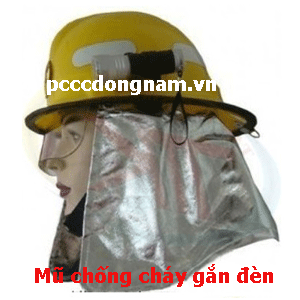 Mũ chống cháy có gắn đèn pin